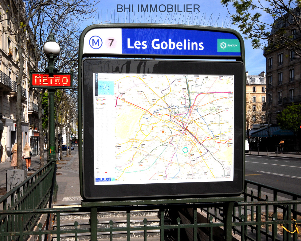 METRO LES GOBELINS LIGNE 7 A 5 MINUTES A PIED